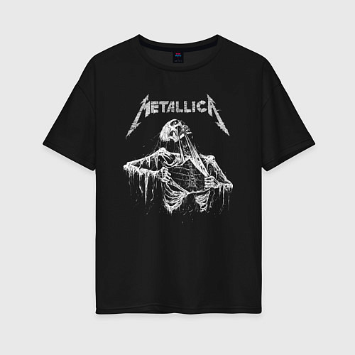 Женская футболка оверсайз Metallica - thrash metal! / Черный – фото 1