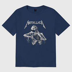 Футболка оверсайз женская Metallica - thrash metal!, цвет: тёмно-синий