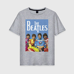 Футболка оверсайз женская The Beatles - world legend!, цвет: меланж