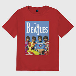 Футболка оверсайз женская The Beatles - world legend!, цвет: красный