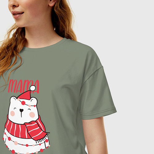 Женская футболка оверсайз Family Mama Bear / Авокадо – фото 3