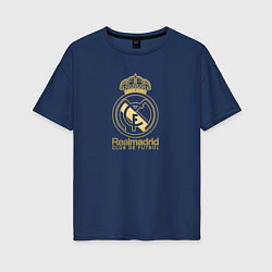 Женская футболка оверсайз Real Madrid gold logo