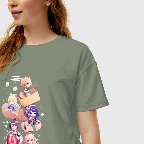 Женская футболка оверсайз Чиби Инадзума / Авокадо – фото 3