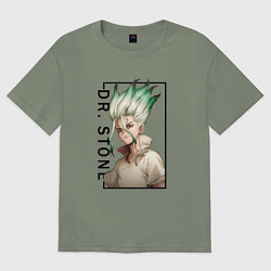 Футболка оверсайз женская Доктор Стоун Сенку Ишигами, цвет: авокадо