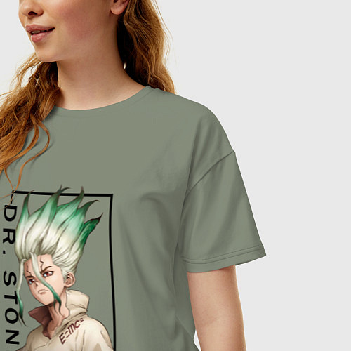 Женская футболка оверсайз Доктор Стоун Сенку Ишигами / Авокадо – фото 3