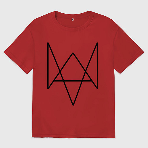 Женская футболка оверсайз Watch Dogs / Красный – фото 1