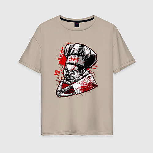 Женская футболка оверсайз DOTA 2 ПУДЖ PUDGE / Миндальный – фото 1