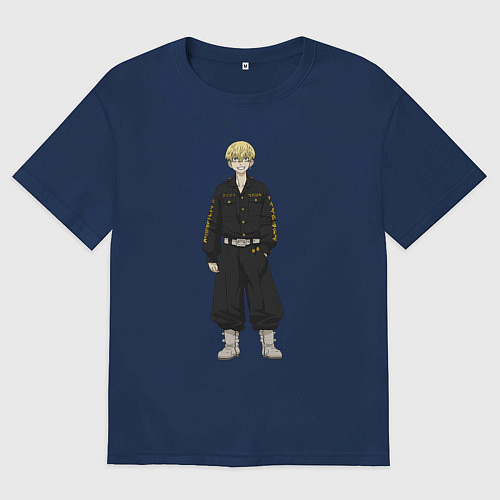 Женская футболка оверсайз Чифую Мацуно / Тёмно-синий – фото 1