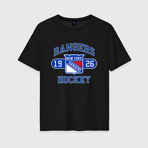 Женская футболка оверсайз Нью Йорк Рейнджерс, New York Rangers / Черный – фото 1