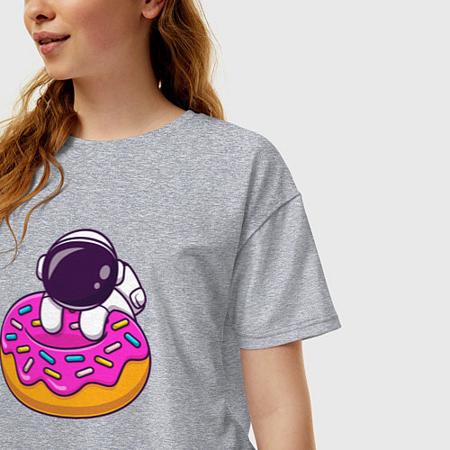 Женская футболка оверсайз Космический пончик / Меланж – фото 3