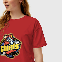 Футболка оверсайз женская Peoria Chiefs - baseball team, цвет: красный — фото 2