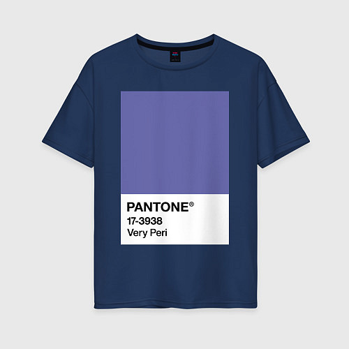 Женская футболка оверсайз Цвет Pantone 2022 года - Very Peri / Тёмно-синий – фото 1