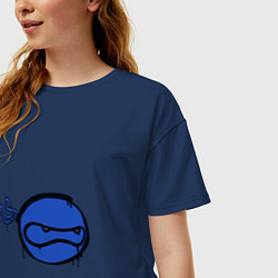 Футболка оверсайз женская Граффити ниндзя, цвет: тёмно-синий — фото 2
