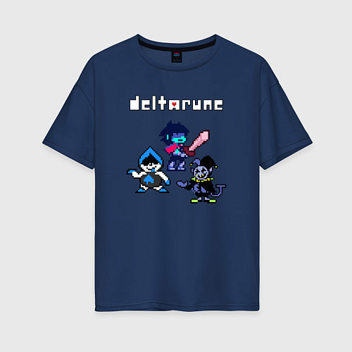 Женская футболка оверсайз Deltarune Дельтарун / Тёмно-синий – фото 1