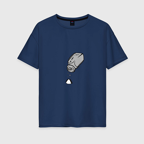 Женская футболка оверсайз Граффити хлорид натрия / Тёмно-синий – фото 1