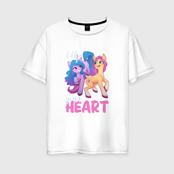 Футболка оверсайз женская My Little Pony Follow your heart, цвет: белый