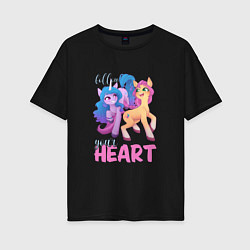 Футболка оверсайз женская My Little Pony Follow your heart, цвет: черный