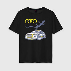 Футболка оверсайз женская Audi Quattro - зачётное точило!, цвет: черный
