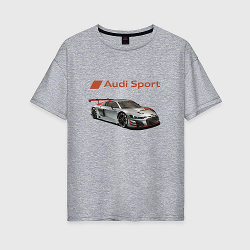 Женская футболка оверсайз Audi sport - racing team / Меланж – фото 1
