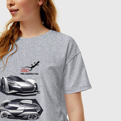 Футболка оверсайз женская Audi motorsport concept sketch, цвет: меланж — фото 2