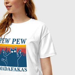 Футболка оверсайз женская Madafakas PEW PEW, цвет: белый — фото 2