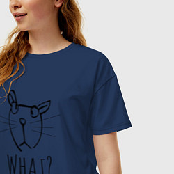 Футболка оверсайз женская WHAT? ЧТО?, цвет: тёмно-синий — фото 2