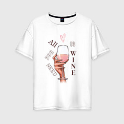 Футболка оверсайз женская Rose wine, цвет: белый
