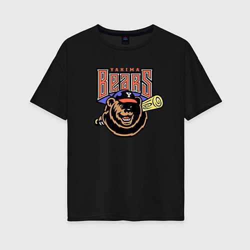 Женская футболка оверсайз Yakima Bears - baseball team / Черный – фото 1