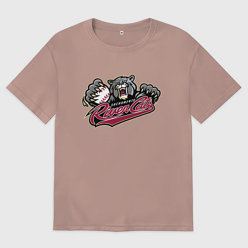 Женская футболка оверсайз Sacramento River Cats - baseball team / Пыльно-розовый – фото 1