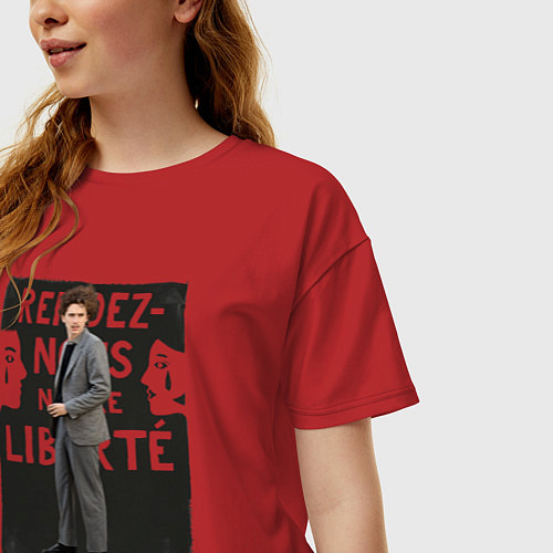 Женская футболка оверсайз Zeffirelli / Красный – фото 3