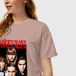 Футболка оверсайз женская MANESKIN POSTER СОСТАВ, цвет: пыльно-розовый — фото 2