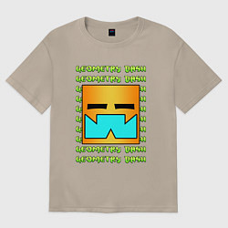 Футболка оверсайз женская GEOMETRY DASH КЛАССИКА УРОВЕНЬ, цвет: миндальный