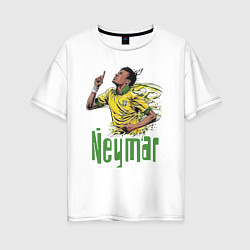 Футболка оверсайз женская Неймар - звезда Бразильского футбола, цвет: белый