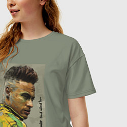 Футболка оверсайз женская Neymar Junior - Brazil national team, цвет: авокадо — фото 2
