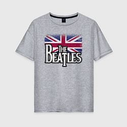 Женская футболка оверсайз The Beatles Great Britain Битлз