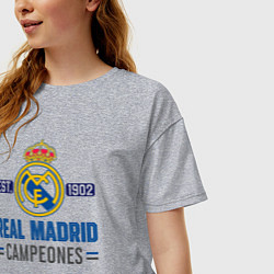 Футболка оверсайз женская Real Madrid Реал Мадрид, цвет: меланж — фото 2