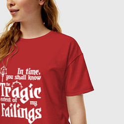 Футболка оверсайз женская DARKEST DUNGEON LOGO WHITE, цвет: красный — фото 2