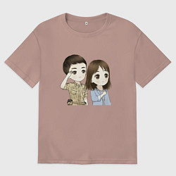 Футболка оверсайз женская Сон Чжун Ки 01, цвет: пыльно-розовый