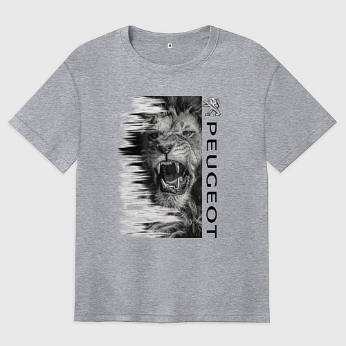 Женская футболка оверсайз PeugeotПежо / Меланж – фото 1