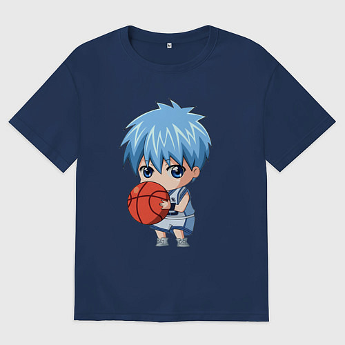 Женская футболка оверсайз Чиби Тецуя Куроко / Тёмно-синий – фото 1