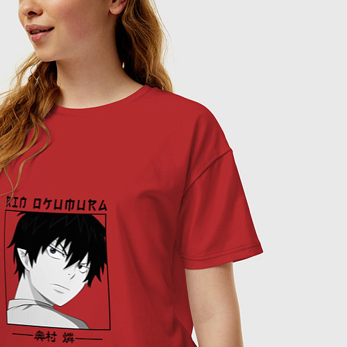Женская футболка оверсайз Ao no Exorcist, Рин Окумура / Красный – фото 3
