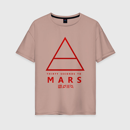 Женская футболка оверсайз 30 Seconds to Mars рок / Пыльно-розовый – фото 1