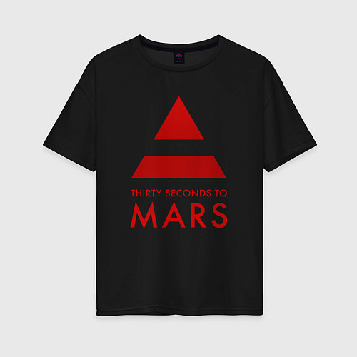 Женская футболка оверсайз 30 Seconds to Mars - Рок / Черный – фото 1