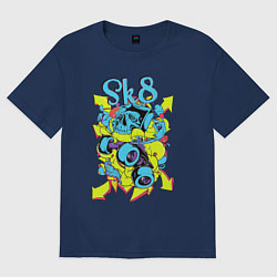 Футболка оверсайз женская SК8, цвет: тёмно-синий