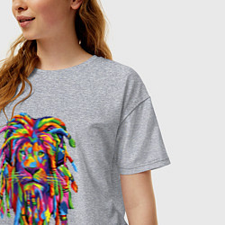 Футболка оверсайз женская Lion dreaD, цвет: меланж — фото 2