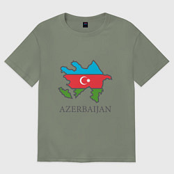 Футболка оверсайз женская Map Azerbaijan, цвет: авокадо