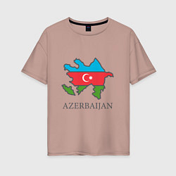 Футболка оверсайз женская Map Azerbaijan, цвет: пыльно-розовый