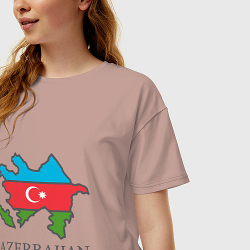 Женская футболка оверсайз Map Azerbaijan / Пыльно-розовый – фото 3