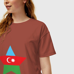Футболка оверсайз женская Azerbaijan Star, цвет: кирпичный — фото 2