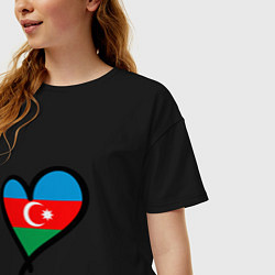 Футболка оверсайз женская Azerbaijan Heart, цвет: черный — фото 2